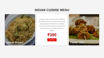 Food Menu card with Flip Animation | CSS Animation