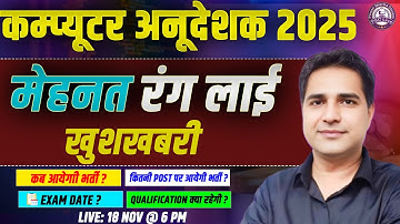 Computer Anudeshak Bharti 2025 | Computer Anudeshak Notification | Computer Anudeshak Eligibility