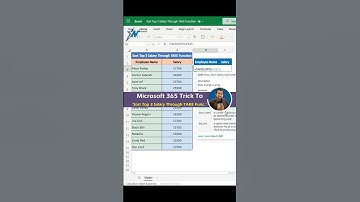 Sort Top Three Salaries with TAKE Function 😮 Excel 365 #shorts
