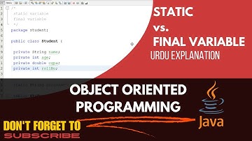 Final Variable in JAVA ||Static vs. Final Variable || Code and URDU Explanation