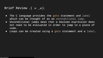 C Programming - 3.8 Goto and Labels