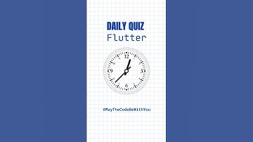 Conquer Flutter - Daily quiz #quiz #flutter #flutterproject #fluttertutorial #flutterdeveloper #dart