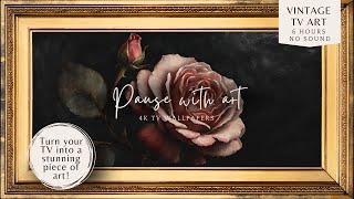 Vintage Soft Pink Rose Frame Art TV | 4K Wallpaper Screensaver Frame Art TV | No Sound | 6 Hours screenshot 5