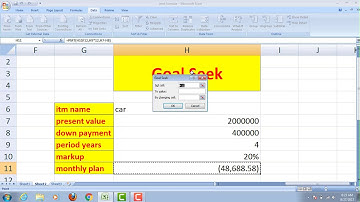 how to use Goal Seek In Microsoft Excel In Urdu / Hindi With Examples