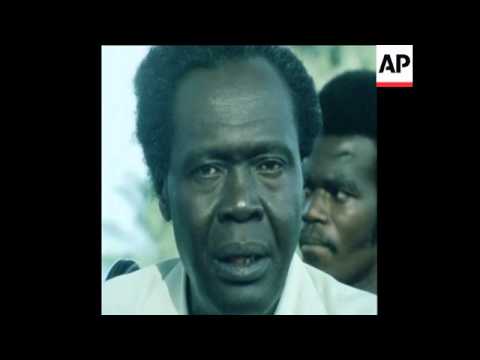 UNUSED 14 2 81 UGANDAN PRESIDENT, MILTON OBOTE GIVES PRESS CONFERENCE