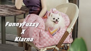 💕 FunnyFuzzy X Klarna Pink Travel Safety Dog Car Seat Bed