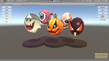 Unity 3D Character RPG Creature Class - Egg Minions ( Skull , Pumpkin , Bomber , Ghost , EyeBall )
