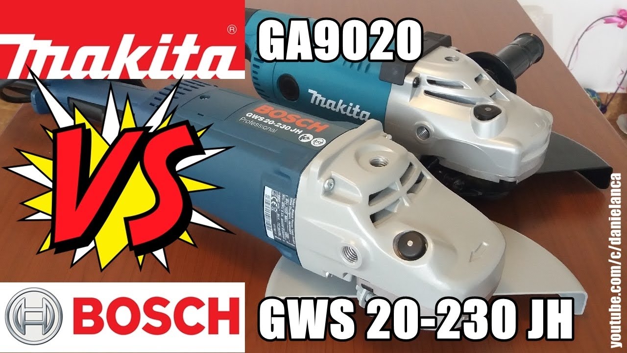 Makita GA9020 (No Soft Start) VS Bosch GWS 20-230 JH (Soft Start) - YouTube