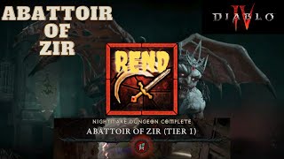 Diablo 4 - Season 2 Abattoir of Zir Rend Barbarian Tier 1 Clear