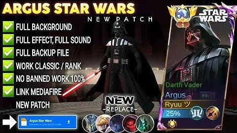 Script Skin Argus Star Wars - Darth Vader No Password | Full Effect Voice | Patch Terbaru