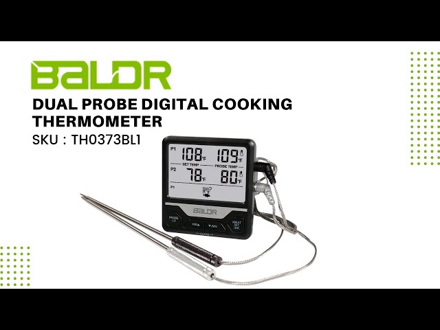 Baldr Dual Probe Digital Cooking Thermometer, Monitor Two Different Foods with Timer