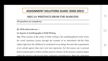 MEG 13 Ignou Solved Assignment 2020-21