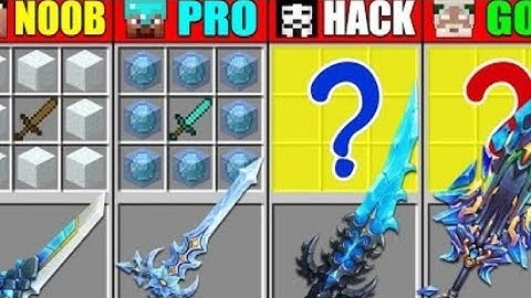 Minecraft NOOB vs PRO vs HACKER vs GOD SNOW FROZEN SWORD CRAFTING CHALLENGE in Minecraft Animation