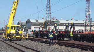 八戸臨海鉄道チビロクDD16チキ工臨牽引！北沼駅レール卸し作業 Kitanuma Sta,Hachinohe-Rinkai Railway,Aomori,Japan