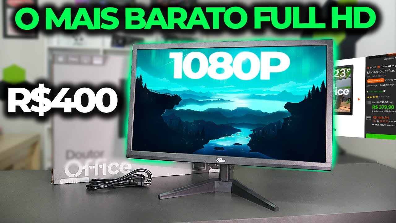 MONITOR FULL HD POR R$379, O MAIS BARATO PARA ESCRITÓRIO! SERVE PARA ...