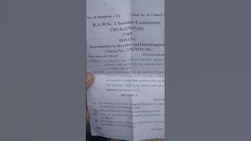 B.Sc sem-1 Botany(major) Question paper 2022-23 (NEP) Jammu university