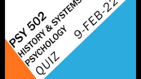 PSY502 History & Systems of Psychology Quiz No 3