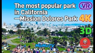 【360° VR】Mission Dolores Park SF -The Most Popular Park in Bay Area California 4K 3D 360 VR