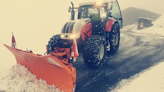 Winterdienstschneeräumung Mit Steyr 6225 Cvt Power