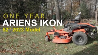 Ariens IKON 52'' 2023: ONE YEAR Review