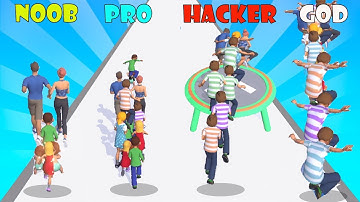 NOOB vs PRO vs HACKER vs GOD - Family Run 3D