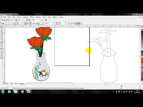 Tugas Corel draw 11 desain bunga part 2 - YouTube
