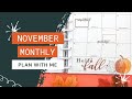 PLAN WITH ME// November Monthly // Happy Planner // Leaves + Pumpkins