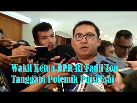 Wakil Ketua DPR RI Fadli Zon Tanggapi Polemik Puisi Esai (Full)