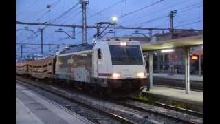 Tren portacoches por Sant Vicenç de Calders