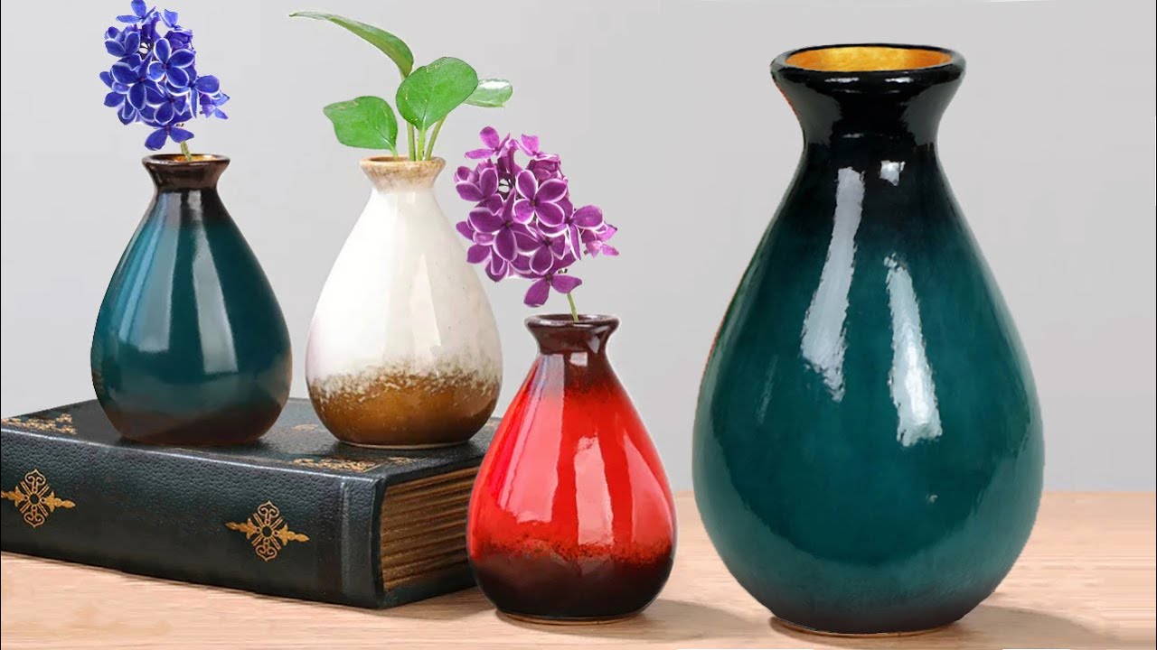 Easy Flower Vase making Pottery making with plastic bottle