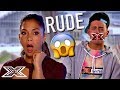 Rejected contestant is rude to the judges  x factor global