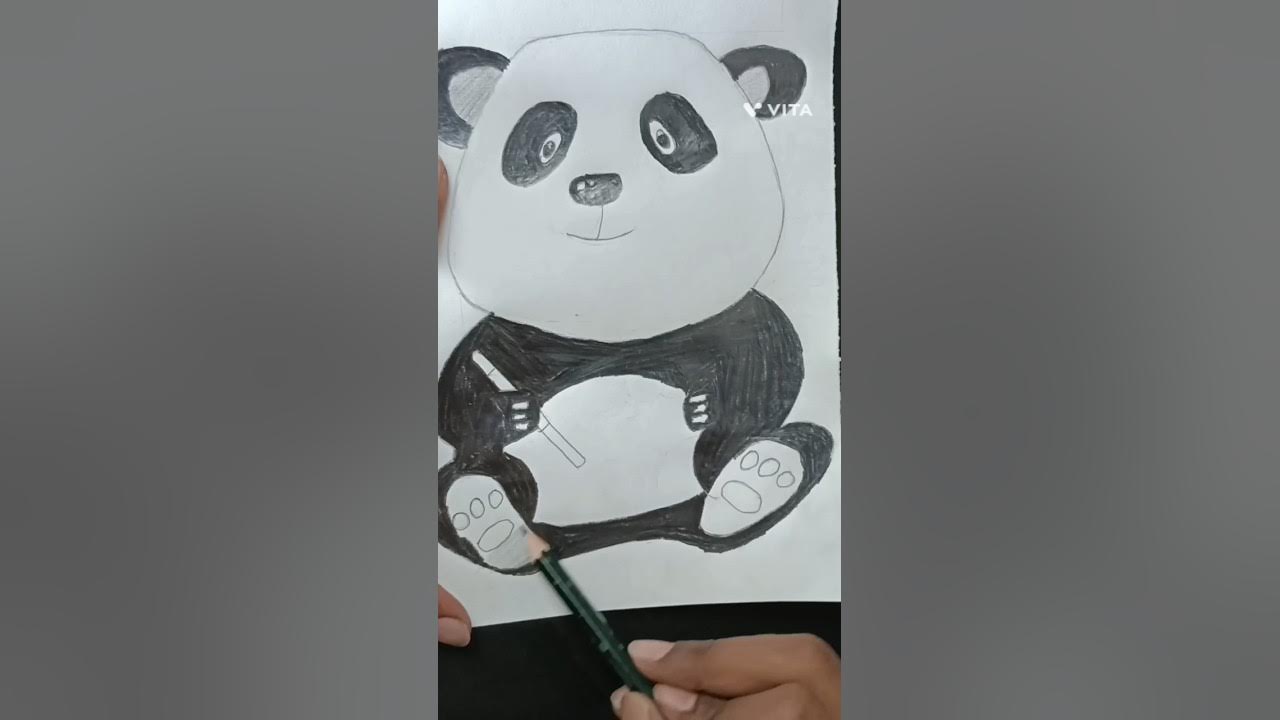 panda drawing kase banaye How to draw a realistic panda How to draw