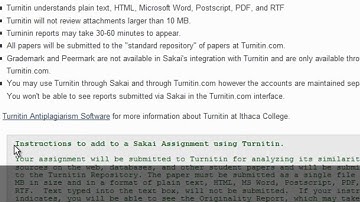 Using Turnitin for Assignments in Sakai