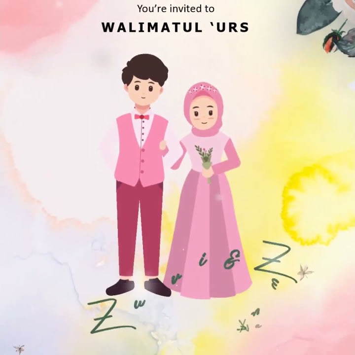 video undangan digital yang unyu unyu dengan cartoon animation