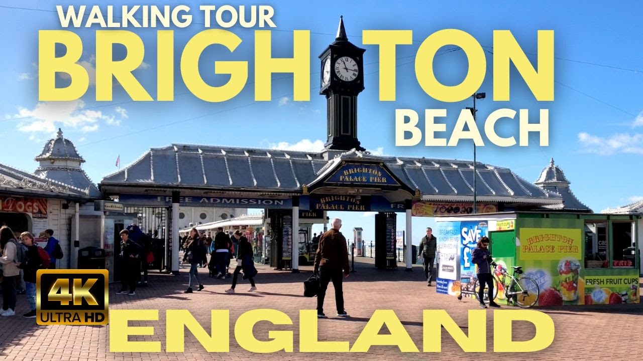 🇬🇧BRIGHTON BEACH walking tour ENGLAND 🏴󠁧󠁢󠁥󠁮󠁧󠁿 Seafront in spring - YouTube
