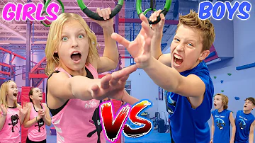 Girls vs Boys! Super Ninja Challenge!