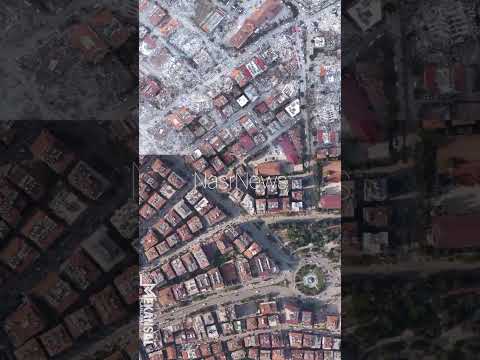 تصویر ماهواره ای از هاتای قبل و بعد از زلزله زلزله ترکیه هاتای