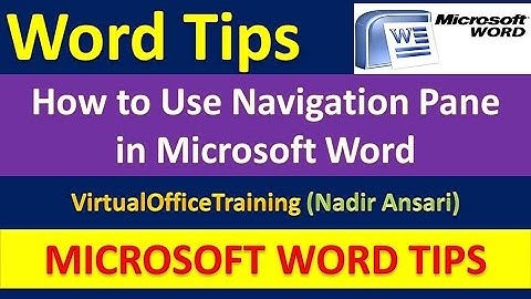 Word Tips : How to Use Navigation Pane  in Microsoft Word : Useful Tricks in Word