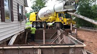 Home Addition (4) - Pouring concrete for foundation walls