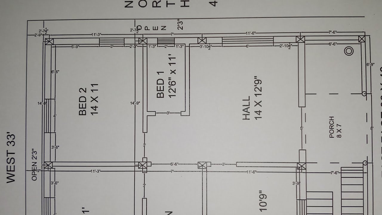 33 40 East Face 3bhk 1200 Square Feet House Plan Youtube