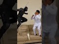 Ninja Parrot block sword attack with it's talons #viral #shorts