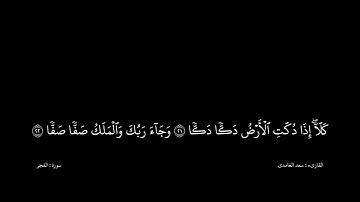 سعد الغامدى القران كریم خلفیه‌ سوداء (سورة الفجر)