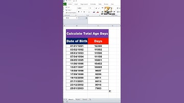 Use to DATEDIF Function in Excel 🔥 | Excel For Fresher | #datediffunction #computer #excel #shorts