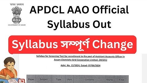 APDCL AAO Official Syllabus Out II AEGCL Official Syllabus by APSC