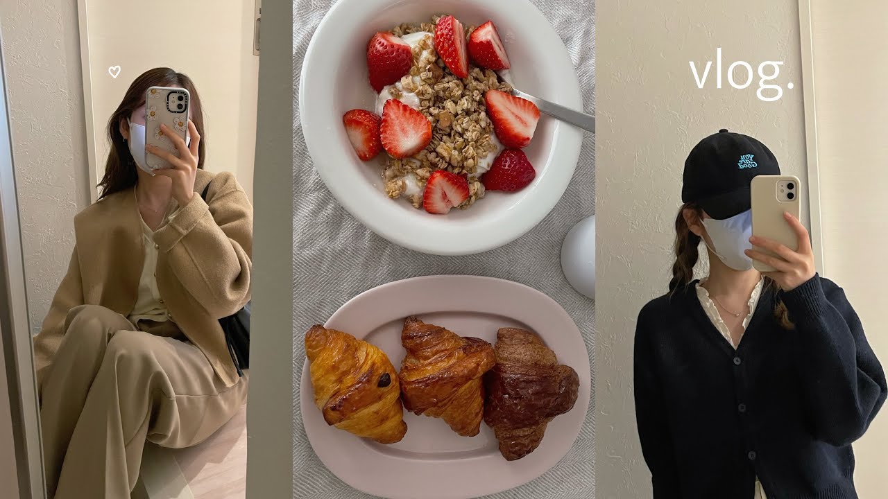vlog｜社会人5日間のブイログ🧚🏻出勤日.自炊.休日の朝活🥐w/ maybins春服🎀