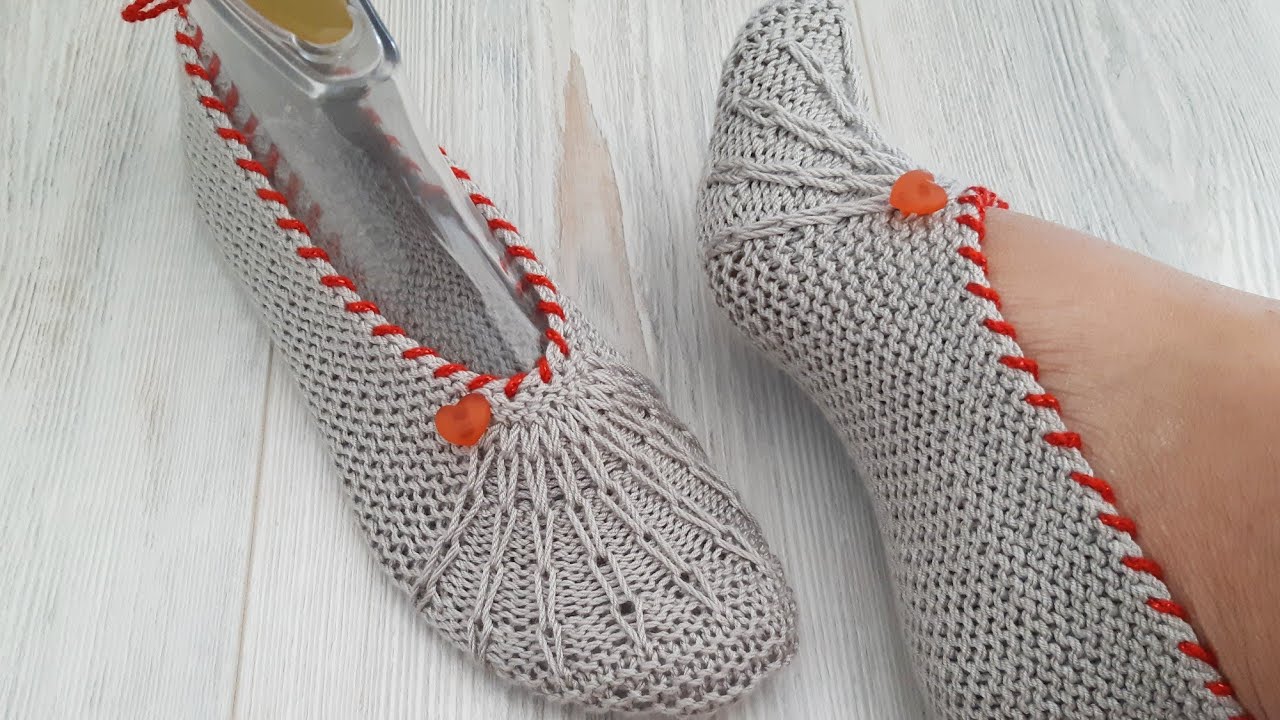 İki Şişle Zincir Desen Patik Yapılışı / Knitting Slippers Crochet Design Pattern DIY
