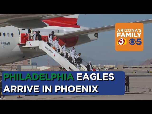 Eagles, Chiefs arrive in Phoenix for Arizona Super 2023