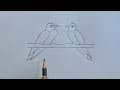 How to draw parrot very easy two parrot drawing together | Raju Drawing Academy