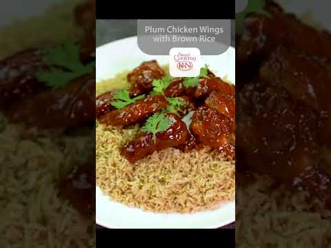 Plum Sauce Chicken Wings with Brown Rice Recipe