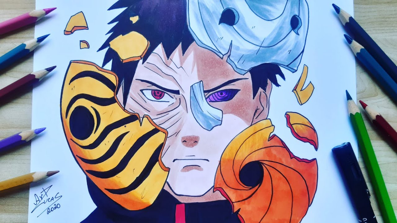 COMO DESENHAR TOBI UCHIHA OBITO UCHIHA